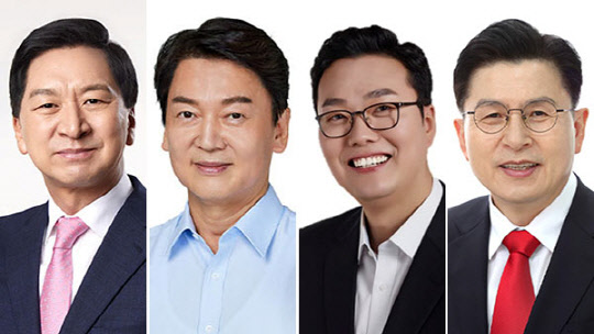 (왼쪽부터) 김기현, 안철수, 천하람, 황교안 국민의힘 대표 후보(가나다 순). <국민의힘 제공>